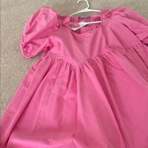 Pink Puff Sleeve Dress